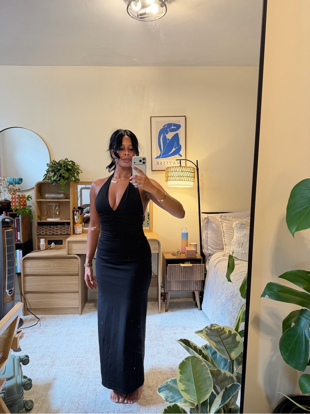 Fashion Nova Black Halter Maxi Dress